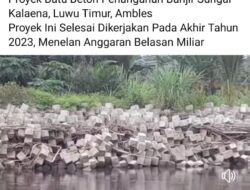 Proyek Batu Beton Penanganan Banjir Diduga Milik Balai Besar Yang Menelan Anggaran 15 Miliar Ambles