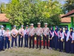 Bertajuk Police Goes To School, Kanit Turjawali Sat Lantas Polres Soppeng Irup di MTS Guppi Salotungo