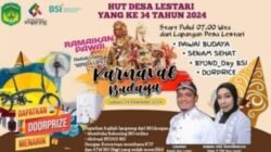 Peringati HUT Desa Lestari Ke-34, Suharno Ajak Masyarakat Ikut Meriahkan Karnaval Budaya