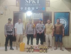 Jelang Natal dan Tahun Baru Polsek Towuti giat Operasi Miras