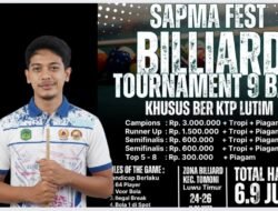 Turnamen Biliar Khusus Pemuda Lutim Digelar 24 Oktober, Jaring Bibit Atlet Potensial
