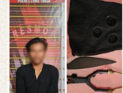 Pemuda Bawa Badik dan Busur Ditangkap Polisi di Luwu Timur