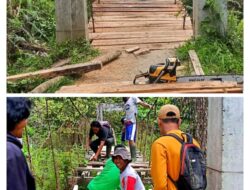 Sambut Desember,Warga Onondowa Gotong Royong Perbaiki Jembatan Utama di Rampi