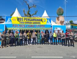 Jelang Nataru, Tugu Durian Sabbang Jadi Prioritas Pengamanan. Plt Mokole dan Waka Polres Luwu Utara Turun Langsung