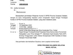 DPRD Sulsel Akan Gelar  Rapat Dengar Pendapat Soal Perjanjian Kerja Sama Penggunaan Lahan Bekas Kompensasi DAM Karebbe