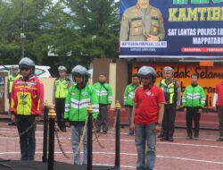 Apel Ojol Kamtibmas Sat Lantas Polres Luwu Utara “Mappatabe”, Perkuat Sinergi dan Budaya Tertib Berlalu Lintas