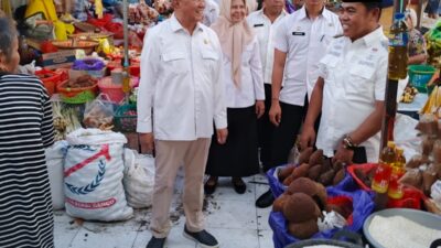 Pastikan Harga Bahan Pokok Stabil, Ketua DPRD Wajo dan Bupati Pantau Harga Pangan di Pasar Mini Sengkang