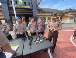 Serentak di Seluruh Indonesia, Kapolres Luwu Utara Pimpin Pemeriksaan Ratusan Senjata Api Dinas