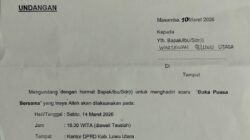 Ketua DPRD Luwu Utara Teken Undangan, Wartawan Diundang Hadiri Buka Puasa Bersama