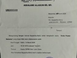 Ketua DPRD Luwu Utara Teken Undangan, Wartawan Diundang Hadiri Buka Puasa Bersama