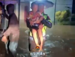Sat Lantas Polres Luwu Timur, Respon Cepat Menangani Dampak Banjir Dan Evakuasi Warga