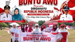 Semarak Kemerdekaan, Desa Buntu Awo Tampil Kompak di Defile HUT ke-81 RI