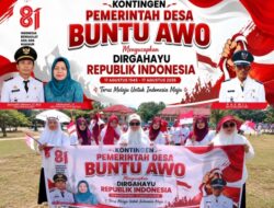 Semarak Kemerdekaan, Desa Buntu Awo Tampil Kompak di Defile HUT ke-81 RI