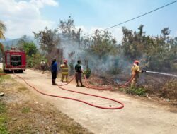 Kebakaran Lahan di Pemukiman Tarabbi Picu Kepanikan, Siswa dan Guru Turun Tangan Padamkan Api
