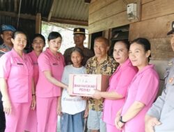 Jelang HKGB Ke-74, Bhayangkari Bersama Polsek Sopai Salurkan Bantuan Sosial di Kelurahan Nonongan